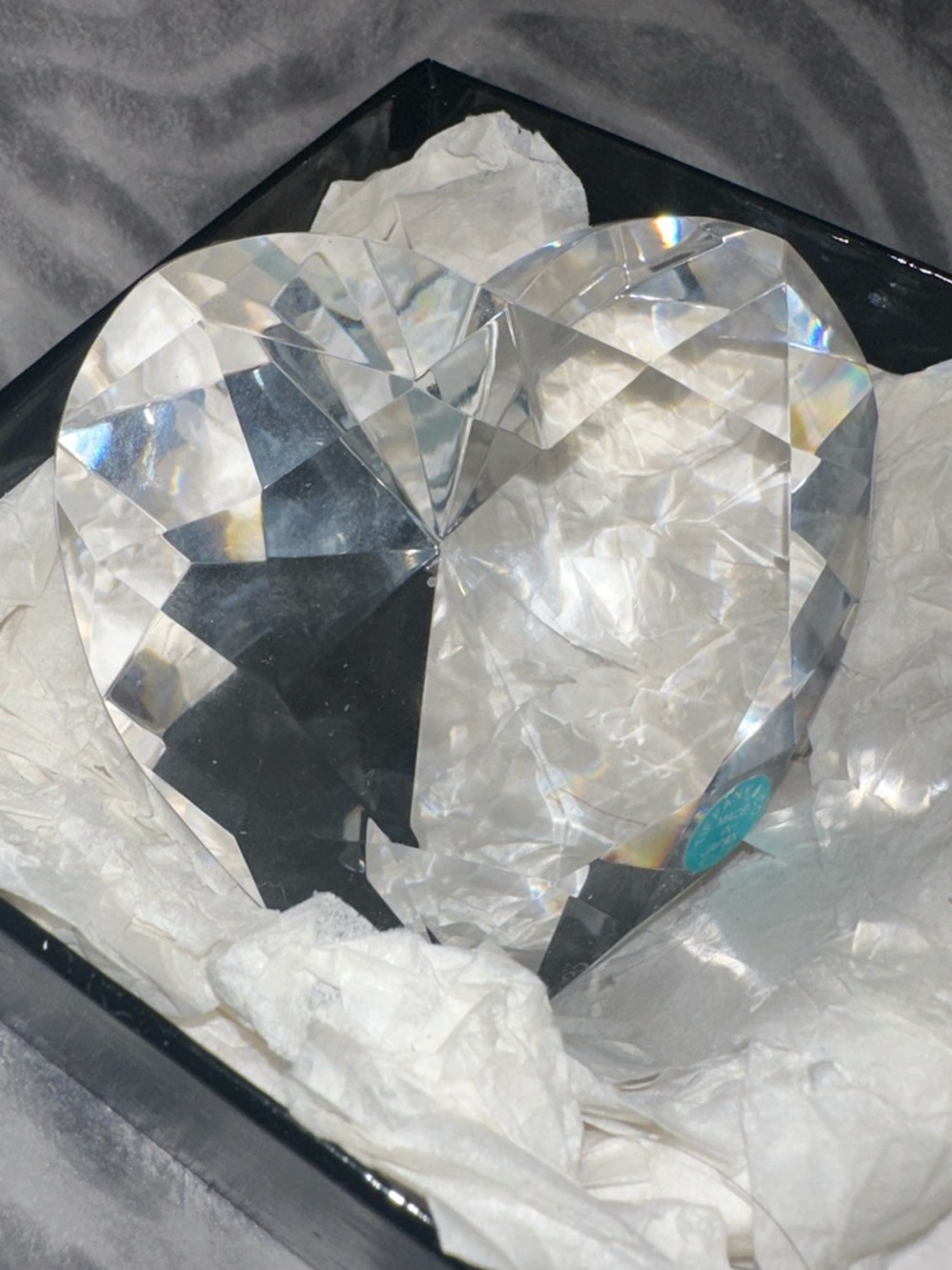 Tiffany & Co. Clear Crystal Heart Paperweight
